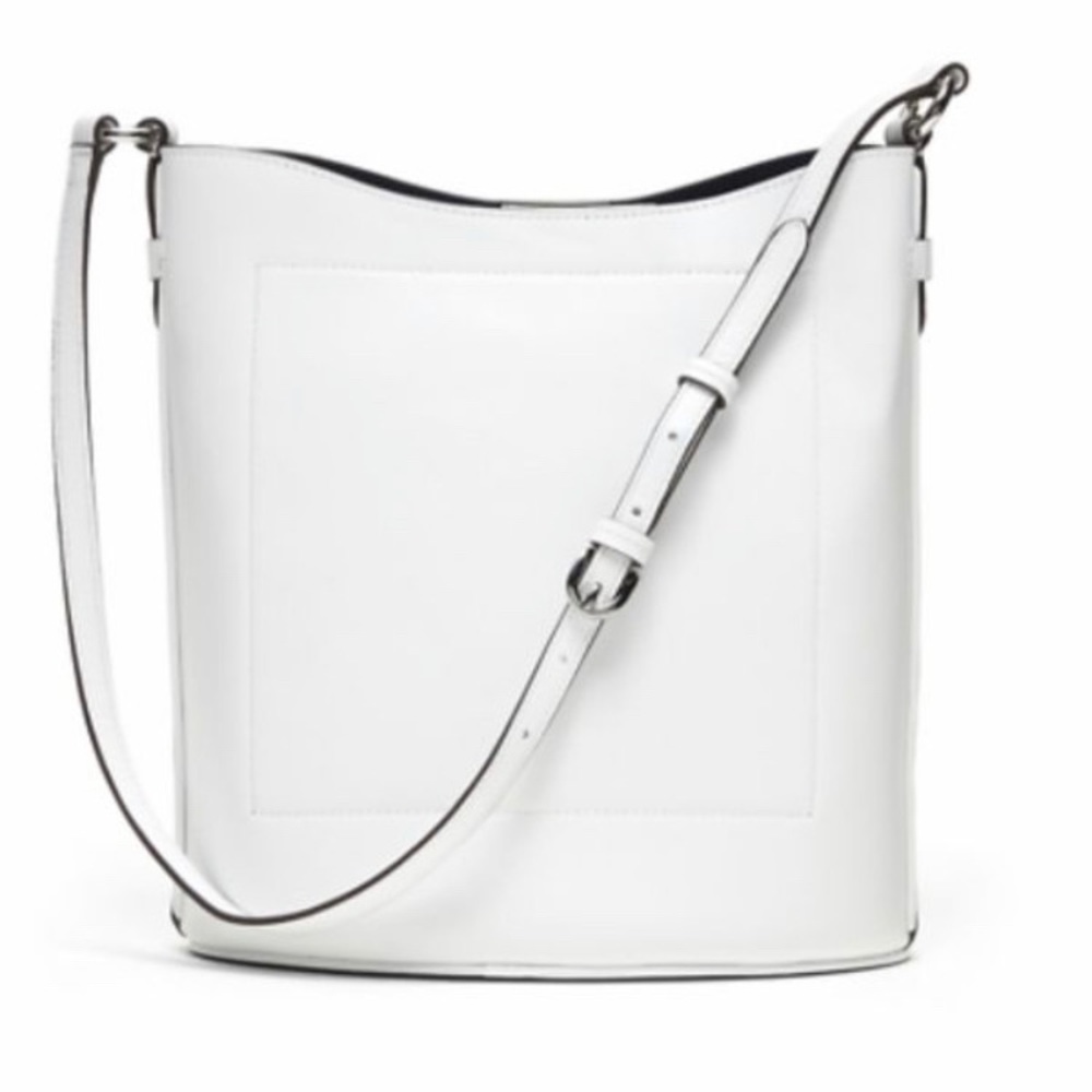 New! BANANA REPUBLIC WHITE Leather bucket bag